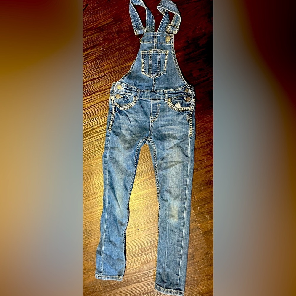 Girls silver size seven overalls